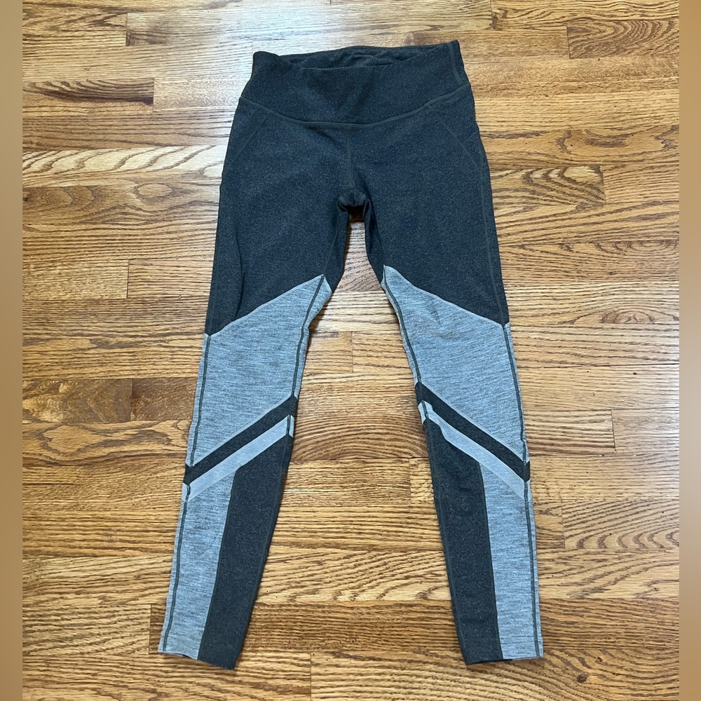 J. Crew Black and Gray Colorblock Athletic Leggings